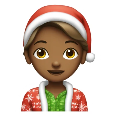 Girl with cucumber in Christmas pjs sticker