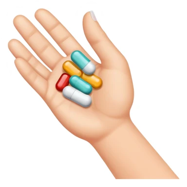 medicine pills in hand about to be swallowed sticker