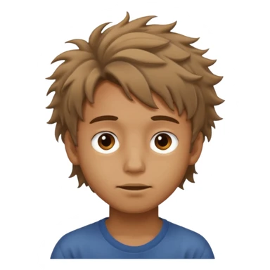 Un niño con forma de cara un poco estirada piel un poco morena y hombre sticker