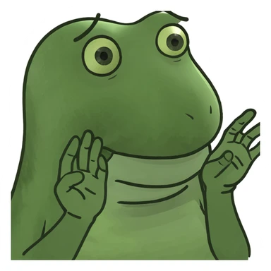 Hands on the face laying down with feet up sticker