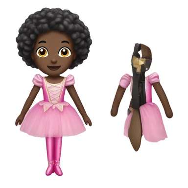  pink nutcracker black doll sticker
