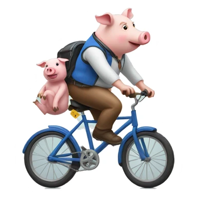 Pig riding a bike sticker