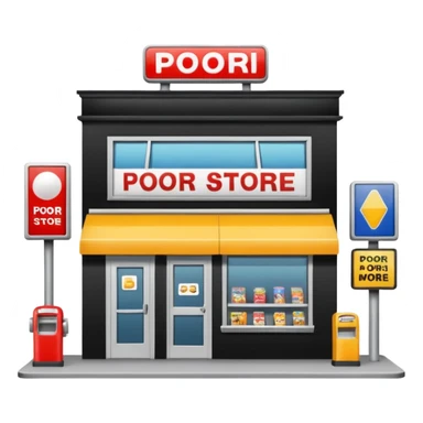 Convenience store named poor store and more sticker