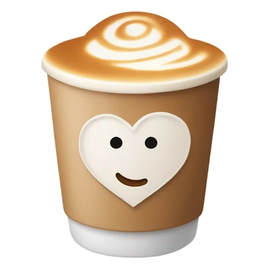 Latte with heart foam  sticker