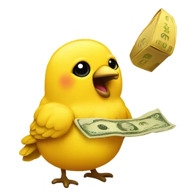 Canary giving a fortune  sticker