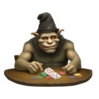 troll playing poker sticker