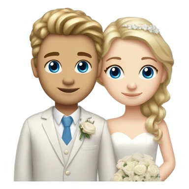 Blonde hair blue eyes girl with brown hair hazel eyes boy getting married  sticker