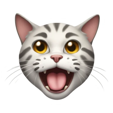 disgusted cat face sticking tongue out sticker
