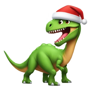 Dinosaur wearing Santa hat  sticker