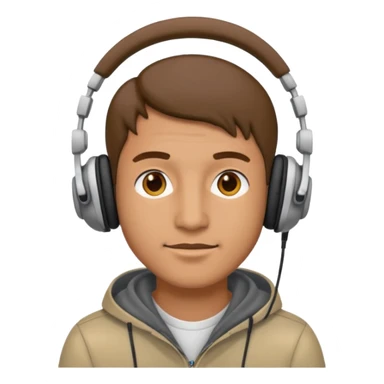 Man with on-ear headphones sticker