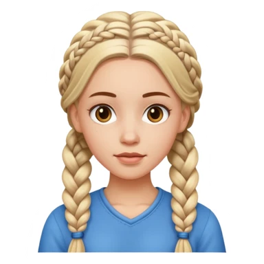 white girl full braids sticker