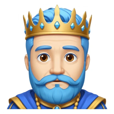 blue haired bearded old king sticker