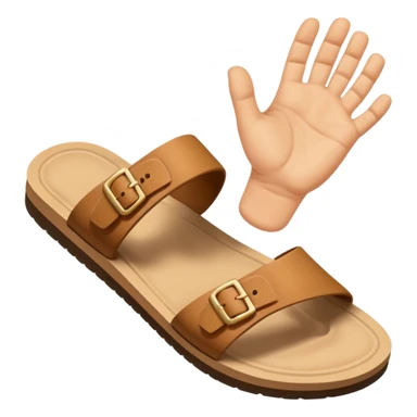 Create a emoji with sandle on hand, a smiley face  sticker