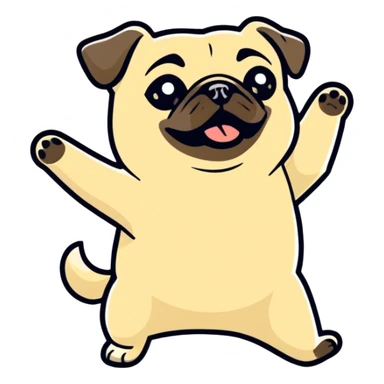 Dancing pug sticker
