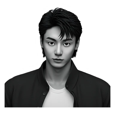 monochrome portrait of a boy sticker