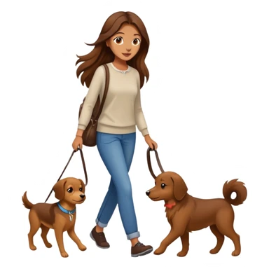 A beautiful girl walking her dog sticker