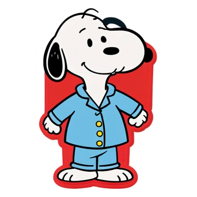 Snoopy in pajamas sticker