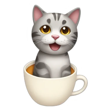 2d cat in cup sticker