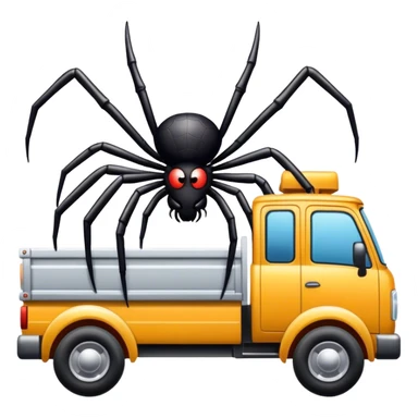 Spider driving a truck  sticker