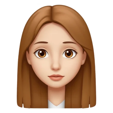 JE VOUDRAIS UNE FILLE AUX YEUX MARRONS UN PETIT NEZ LES LEVRE MOYENNE AVC DES CHEVEUX LISSE DETACHE MARRON CLAIR long  sticker