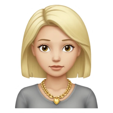 Female with Gold Necklace, grey skin,blonde hair, different expressions. sticker