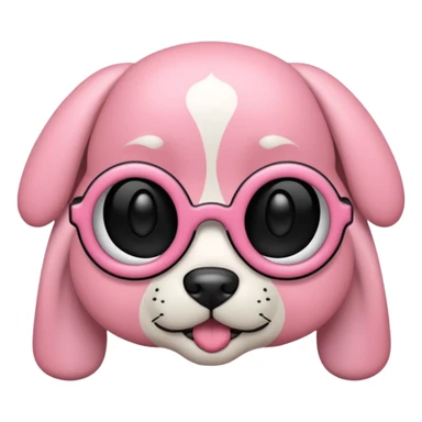 genera un aereo da volo rosa e nero con le orecchie  da cane nere e con l'interno delle orecchie rosa chiaro sticker