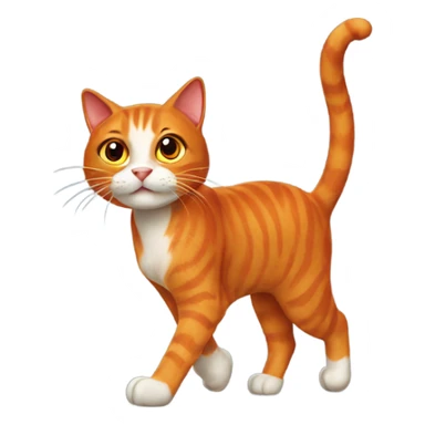 Red cat walking  sticker