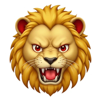 Angry lion with red eyes and dangerous teeth sticker