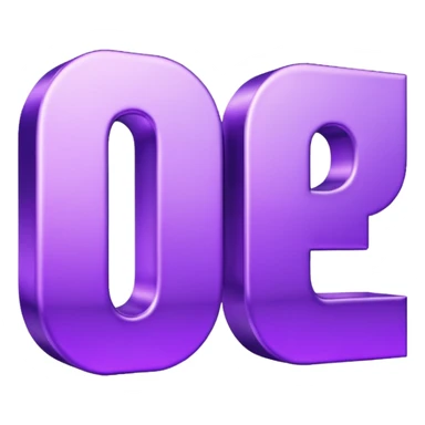 3D text that spells "me" in a shiny purple font  sticker