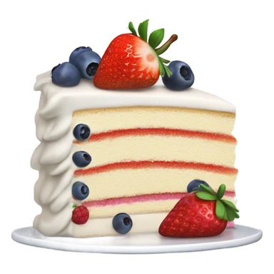 white slice cake with berries sticker