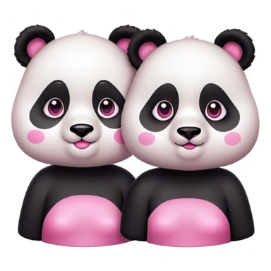 Panda bear girls Pink details sticker