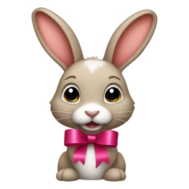 rabbit with ribbon  sticker