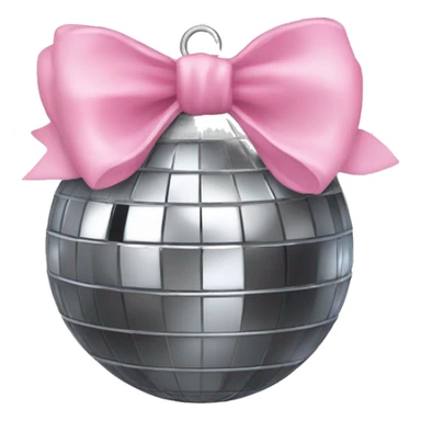 Disco ball with light pink bow sticker