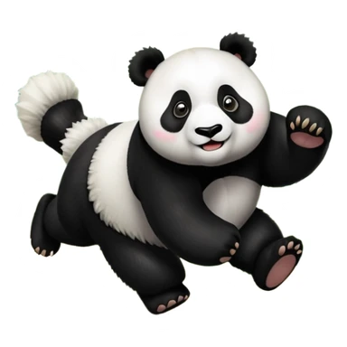 Panda running toward crab Rangoon  sticker
