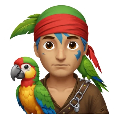 pirate and parrot sticker