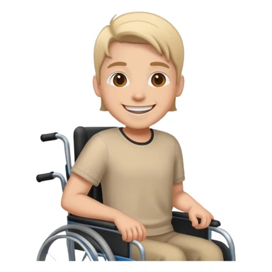 Person in wheelchair smiling sticker