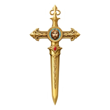 Holy gold dagger of Jesus Christ sticker