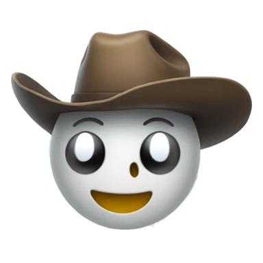A ghost wearing a cowboy hat sticker