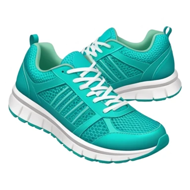 turquoise running shoes, athletic footwear, blue-green sneakers sticker