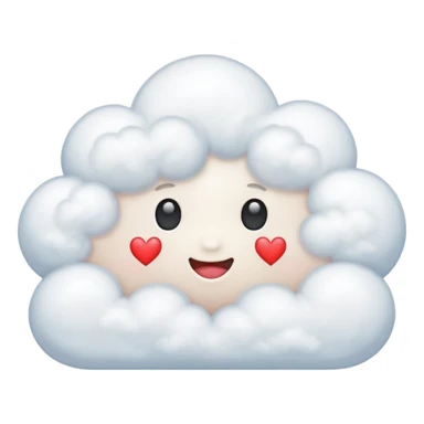 a cloud with a heart on it sticker