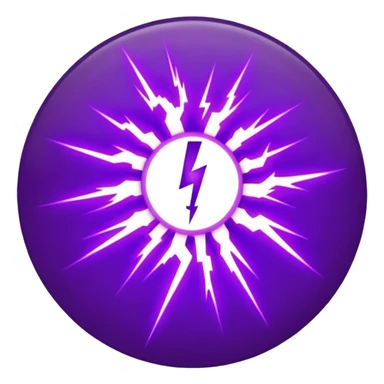 Combination of red blue lightening creating purple lightening in circle shape sticker