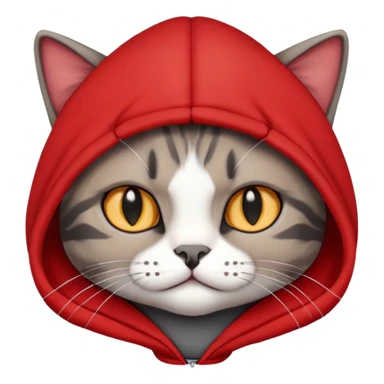 Cat with a red and black hoodie  sticker