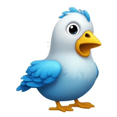 Pollito con pelo azul  sticker