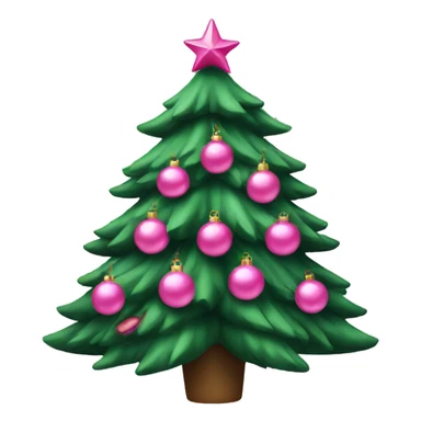 christmas tree with pink decorations  sticker