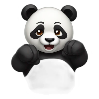 Nervous panda punches sticker