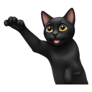 Black cat waving sticker