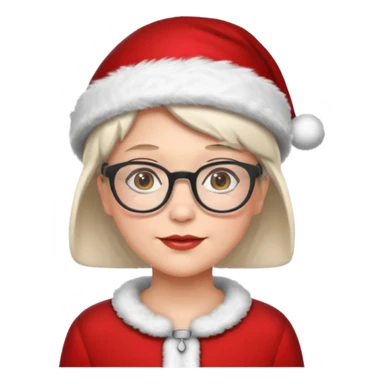 female Santa Claus with glasses whith short hair sticker