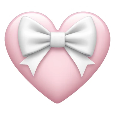 Light pink heart with white bow  sticker