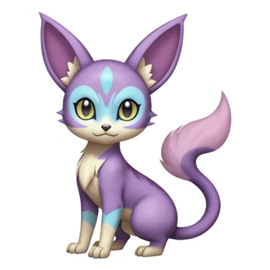 Smooth Soft Dark Pastel Meloetta-Purrloin-Gatomon-Trico-Pokémon-Digimon-Fakémon-fusion-hybrid-creature sticker
