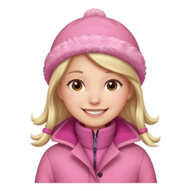 Girl wearing pink winter coat sticker